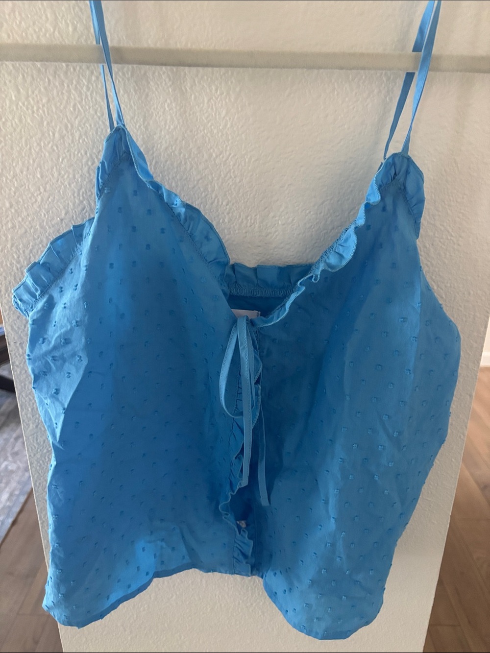 Colsie Blue Ruffle Tie-Front Camisole